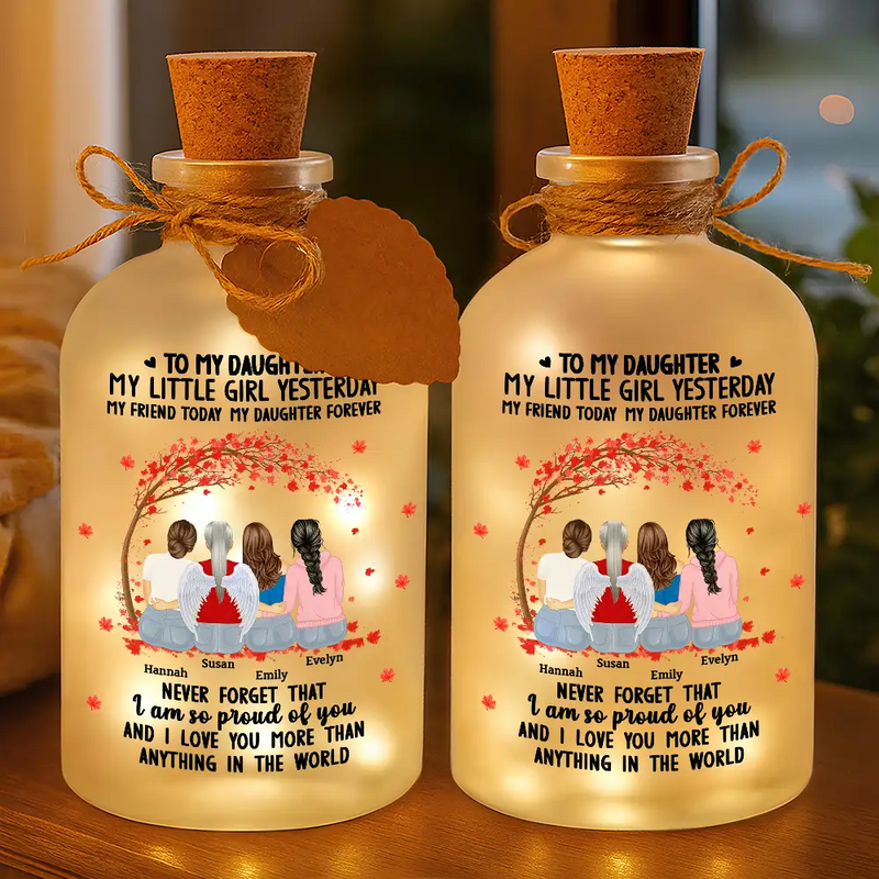 Gift For Mother,Mom - Daughters (Adult),Happy - The Love Between Mother & Daughter - Personalized Short Bottle Light