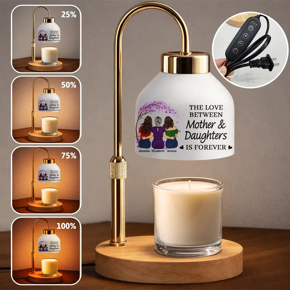 Mom - Daughters (Adult), Gift For Mother, Love - The Love Between Mother & Daughters Is Forever - Personalized Candle Warmer Lamp