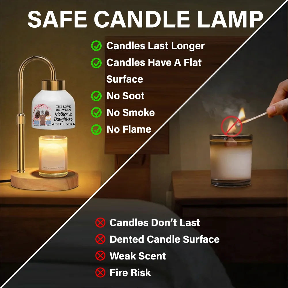 Mom - Daughters (Adult), Gift For Mother, Love - The Love Between Mother & Daughters Is Forever - Personalized Candle Warmer Lamp