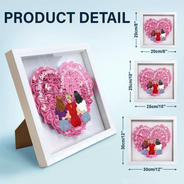 Gift For Mother,Gift For Daughter,Mom,Daughters ,Gift For Grandma - The Love Between Mother & Daughters Is Forever - Personalized Flower Shadow Box
