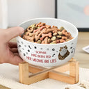 Cat Lovers,Cat Mom,Cat Dad - The Meows Are Lies - Personalized Pet Bowl