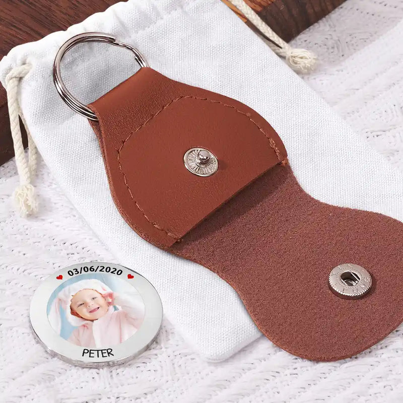 New Mom,New Dad,New baby,Love - The Moment You Became My Mommy Daddy - Personalized Leather Pocket Hug