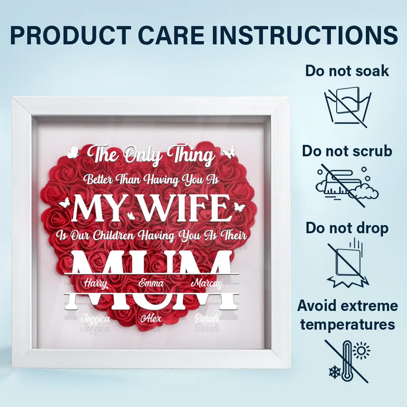 Gift For Couples, Gift For Wife, Gift For Mother, Happy - The Only Thing Better Than Having You As My Wife - Personalized Flower Shadow Box