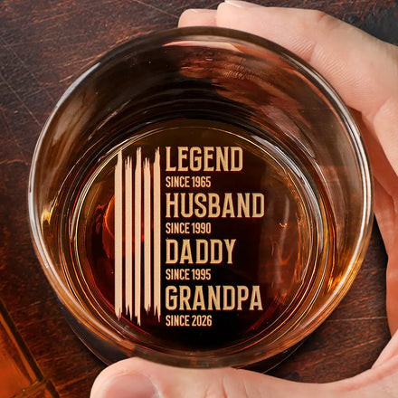 The Original Legend Legend Husband Daddy Grandpa - Personalized Engraved Whiskey Glass