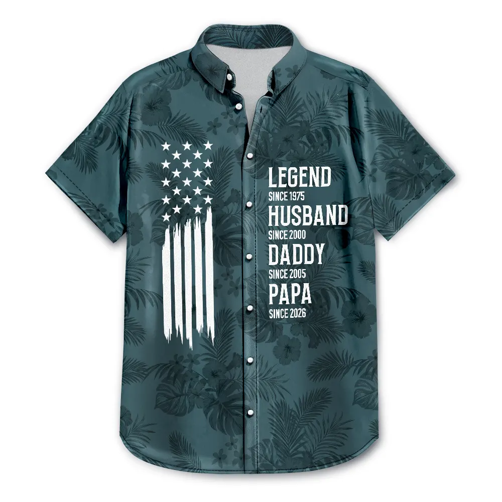 Independence Day,Gift For Grandpa,Proud,Icon - The Original Legend Legend Husband Daddy Grandpa - Personalized Hawaiian Shirt