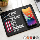 Gift For Father,Gift For Grandpa,Independence Day,Gift For Husband,Afro Dad,Non-Eng,Icon,Proud - The Original Legend Legend Husband Daddy Grandpa - Personalized Leather Charging Mat