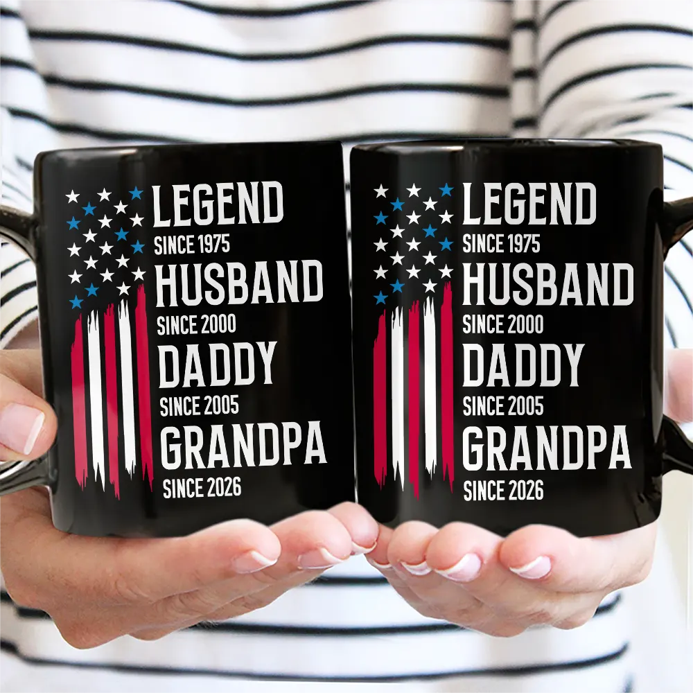 Gift For Father,Gift For Grandpa,Independence Day,Gift For Husband,Afro Dad,Non-Eng,Icon,Proud - The Original Legend Legend Husband Daddy Grandpa - Personalized Mug
