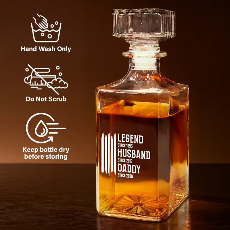 Gift For Grandpa,Dad's Hobby,Afro Dad,Gift For Men,Independence Day,Happy,Top Market - The Original Legend Legend Husband Daddy Grandpa - Personalized Square Whiskey Bottle