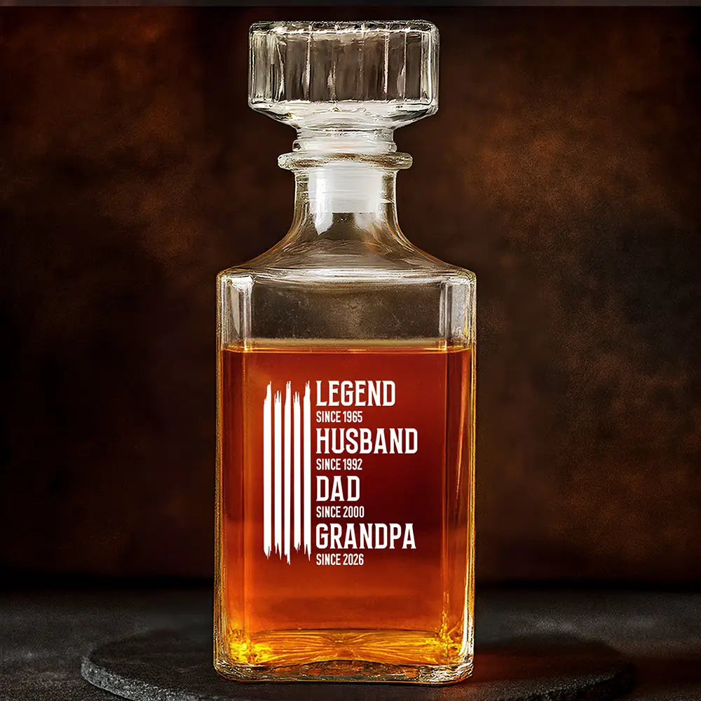 The Original Legend Legend Husband Daddy Grandpa - Personalized Square Whiskey Bottle
