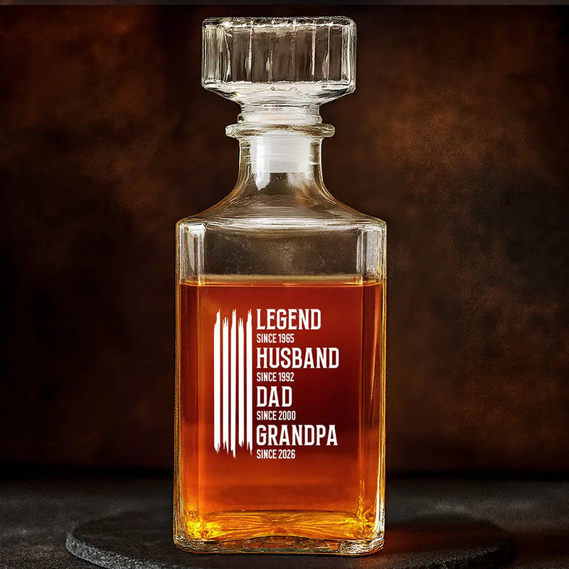 Gift For Grandpa,Dad's Hobby,Afro Dad,Gift For Men,Independence Day,Happy,Top Market - The Original Legend Legend Husband Daddy Grandpa - Personalized Square Whiskey Bottle