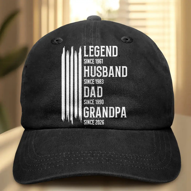 Gift For Grandpa,Dad's Hobby,Afro Dad,Gift For Men,Independence Day,Happy,Top Market - The Original Legend Legend Husband Daddy Grandpa - Personalized Vintage Washed Denim Cap