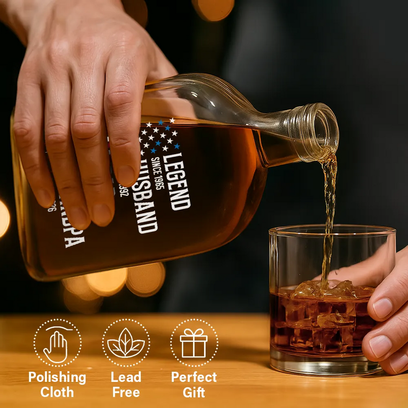 Gift For Grandpa,Dad's Hobby,Afro Dad,Gift For Men,Independence Day,Happy,Top Market - The Original Legend Legend Husband Daddy Grandpa - Personalized Whiskey Bottle