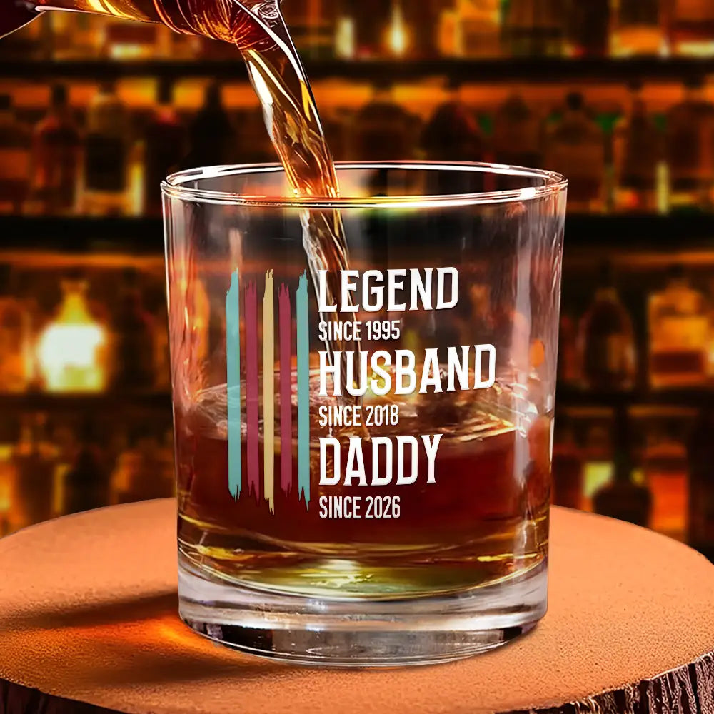 Gift For Grandpa,Dad's Hobby,Afro Dad,Gift For Men,Independence Day,Happy,Top Market - The Original Legend Legend Husband Daddy Grandpa - Personalized Whiskey Glass