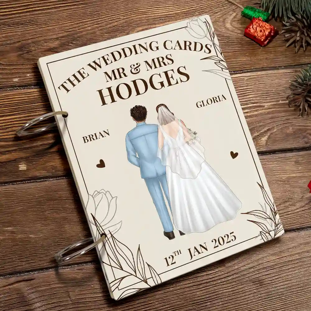 Wedding, Gift For Couples, Gift For Husband, Gift For Wife, Love - The Wedding Cards Of Mr & Mrs - Personalized Card Keeper, Card Holder