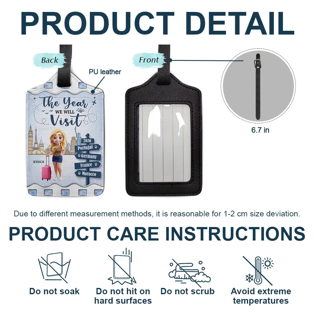 Travel,Gift For Couples,Gift For Husband,Gift For Wife,Happy - The Year We Will Visit Travel Couple Yourself - Personalized Luggage Tag