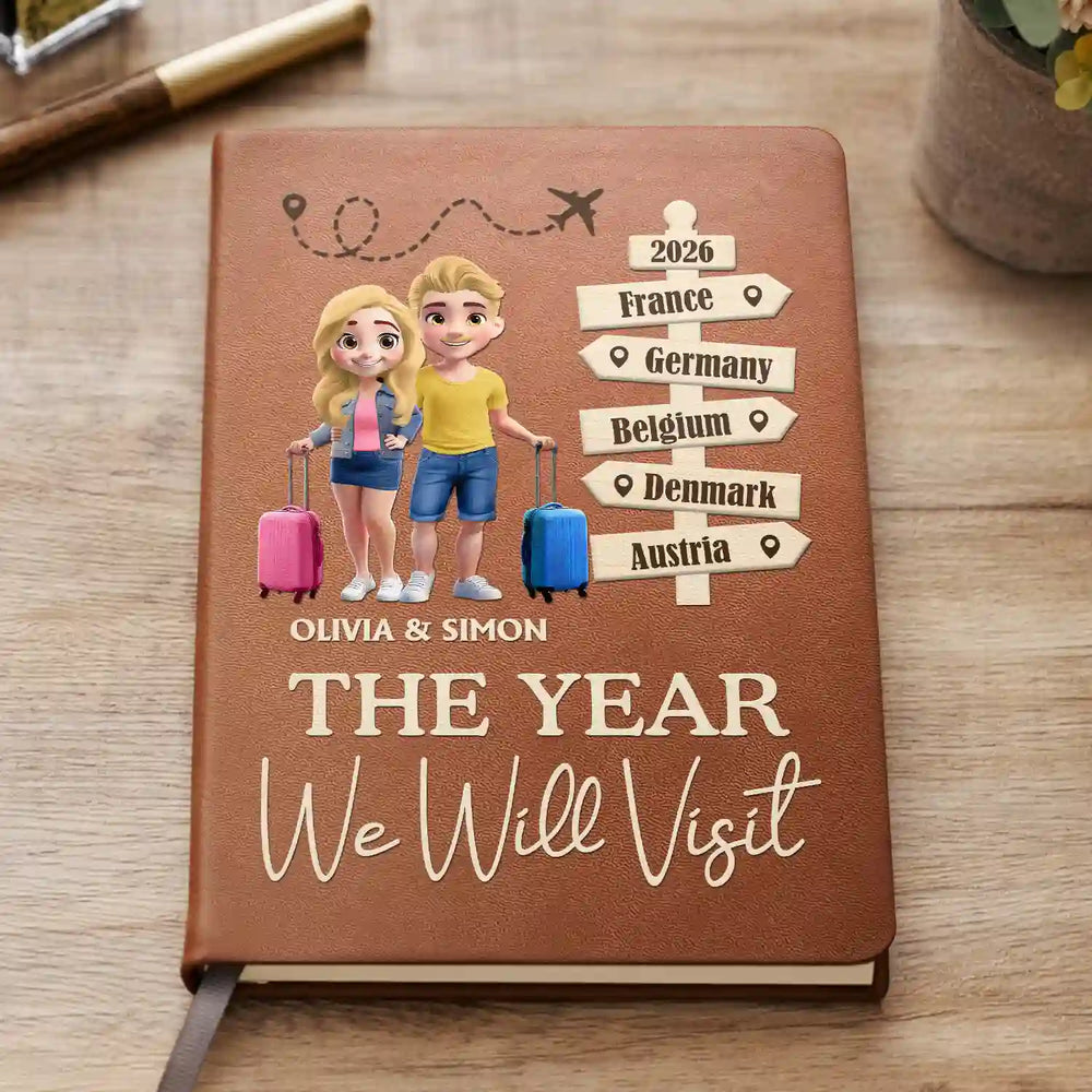 The Year We Will Visit - Personalized Leather Journal