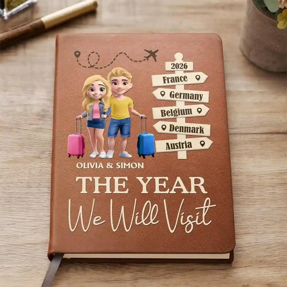 The Year We Will Visit - Personalized Leather Journal