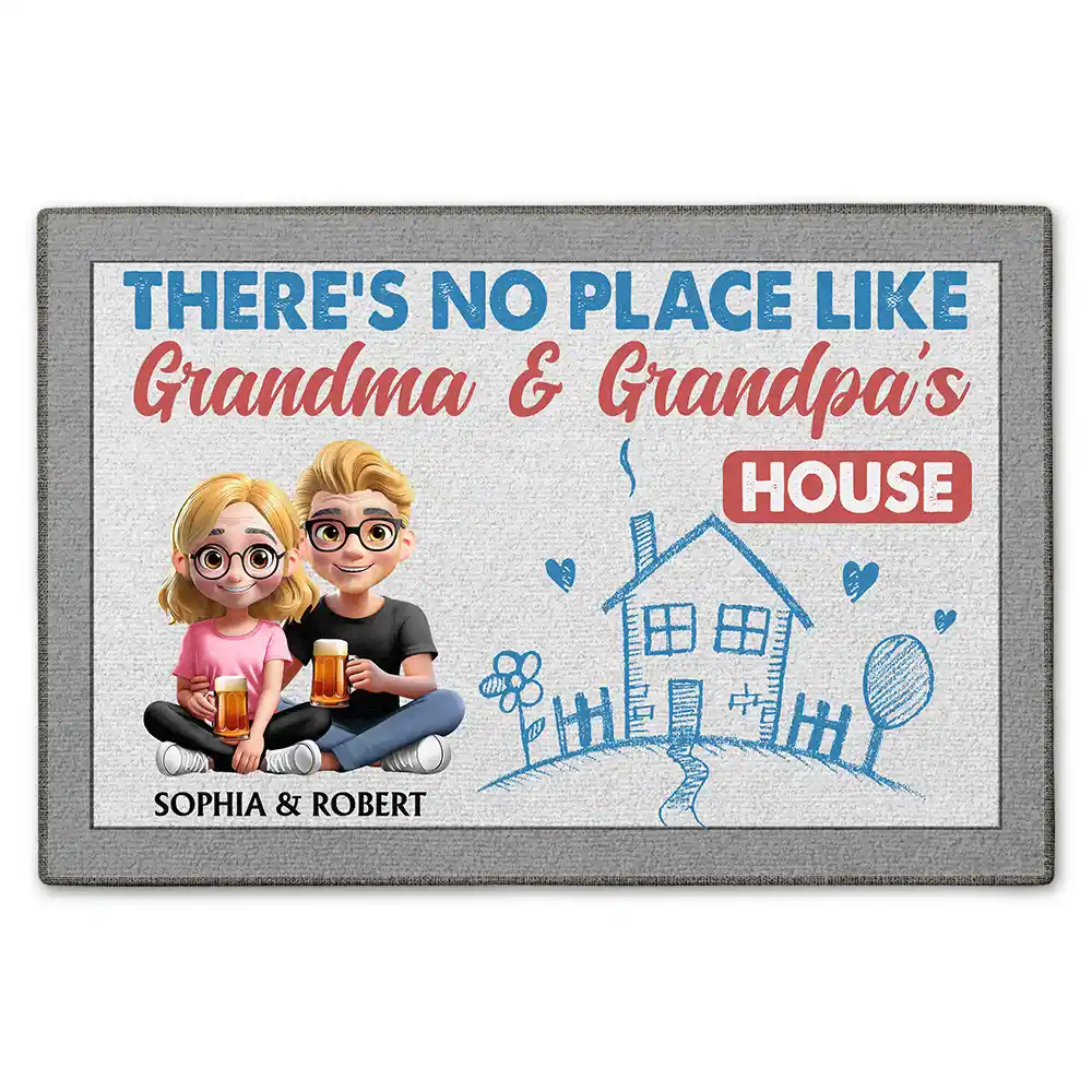 There's No Place Like - Personalized Doormat