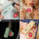 Gift For Girlfriend, Gift For Wife, Gift For Women, Love - These Lips Belong To - Personalized Leather Lipstick Case Keychain With Mirror
