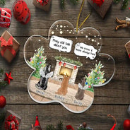 Sad,Memorial,Pet Lovers,Christmas - They Still Talk About You Cozy House - Personalized Custom Shaped Acrylic Ornament
