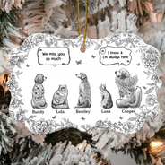 Sad, Memorial, Christmas, Dog Lovers, Pet Lovers, Cat Lovers - They Still Talk About You Toile - Personalized Medallion Ceramic Ornament