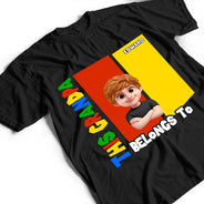 Gift For Father,Gift For Grandpa,Non-Eng,Vector,Humorous - This Dad Papa Belongs To Basic Color Arcade Theme - Personalized T Shirt
