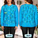 Gift For Grandparents,Gift For Grandpa,Gift For Grandma,Gift For Mother,Gift For Father,Happy,Christmas,Stick Figure - This Grandma Mom Belongs To Kids Pet - Personalized Cardigan