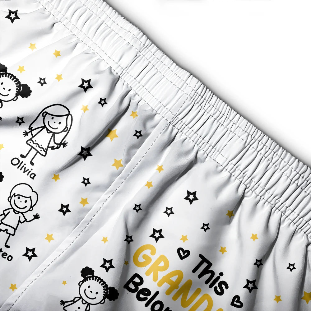 Gift For Grandma, Gift For Father, Happy, Christmas, Gift For Women - This Grandma Mom Belongs To Kids Pet - Personalized Women Beach Shorts