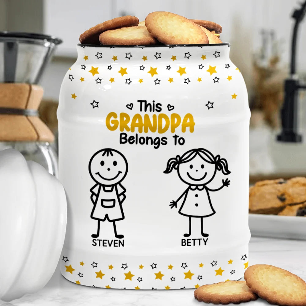 Gift For Grandma, Gift For Mother, Happy - This Grandma Mommy Belongs To Kids Pet - Personalized Cookie Jar