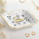 Gift For Grandma,Gift For Mother,Love - This Grandma Mommy Belongs To Kids Pet - Personalized Lace Square Jewelry Dish