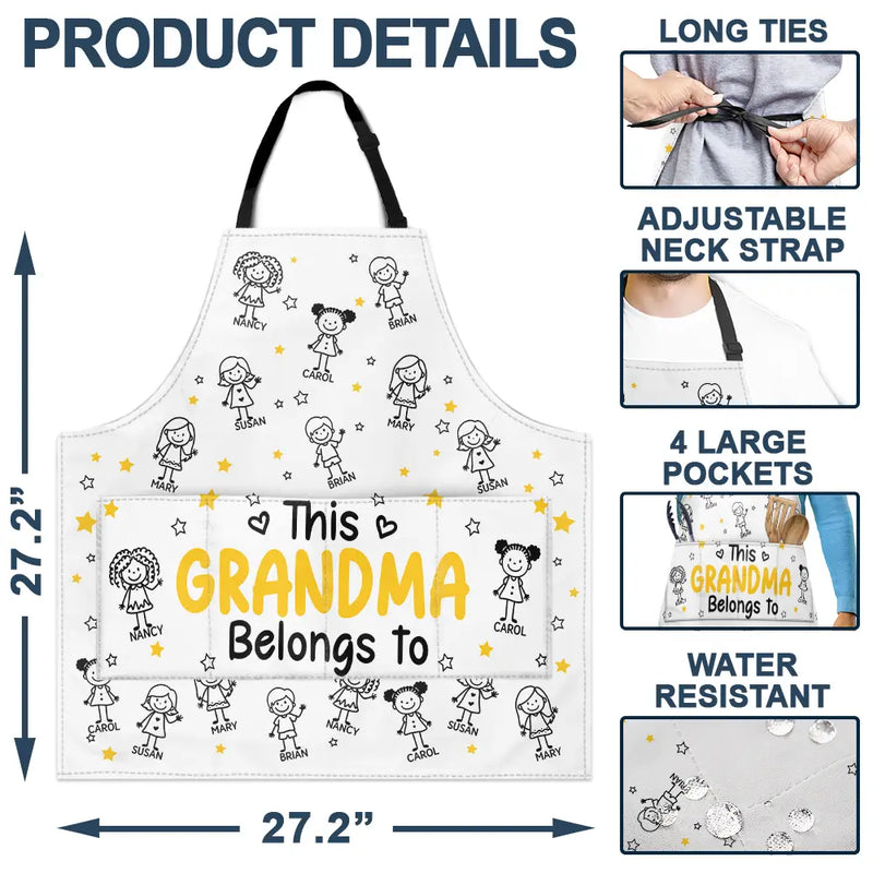 Gift For Grandpa,Gift For Grandma,Gift For Grandparents,Gift For Mother,Gift For Father,Christmas,Happy - This Grandpa Dad Belongs To Kids Pet - Personalized Apron