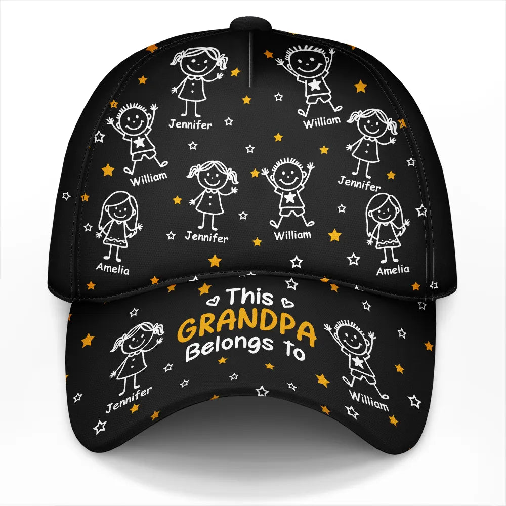 This Grandpa Dad Belongs To Kids Pet - Personalized Classic Cap
