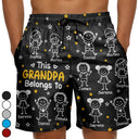 Gift For Grandparents,Gift For Grandpa,Gift For Grandma,Gift For Mother,Gift For Father,Happy,Christmas - This Grandpa Dad Belongs To Kids Pet - Personalized Unisex Beach Shorts