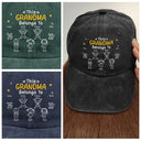Gift For Grandparents,Gift For Grandpa,Gift For Grandma,Gift For Mother,Gift For Father,Happy,Christmas - This Grandpa Dad Belongs To Kids Pet - Personalized Vintage Washed Denim Cap