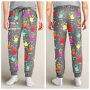 Gift For Grandpa, Gift For Father, Gift For Grandma, Gift For Mother, Happy - This Grandpa Daddy Belongs To Colorful Kid Handprints - Personalized Pajama Pants