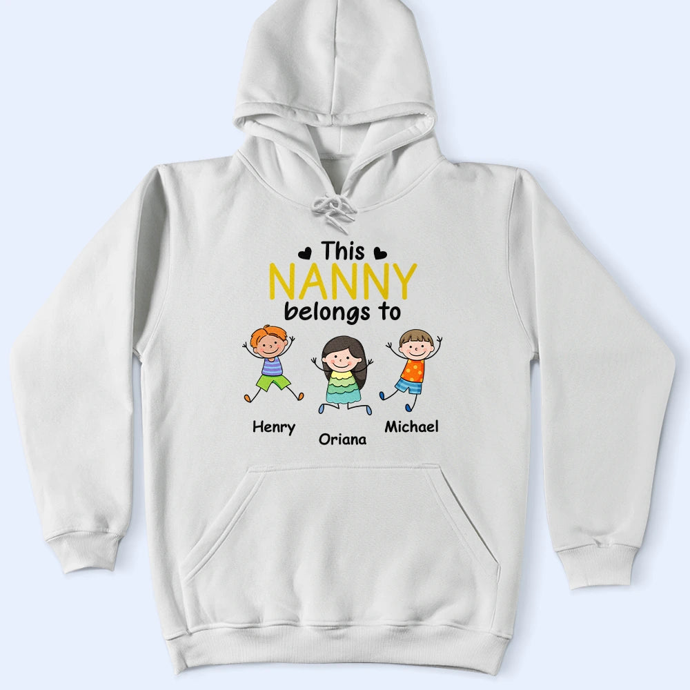 Gift For Grandpa,Gift For Grandma,Gift For Father,Gift For Mother,Happy - This Grandpa Daddy Belongs To Colorful Stick Figures - Personalized T Shirt