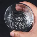 Gift For Grandpa,Gift For Grandma,Gift For Grandparents,Gift For Mother,Gift For Father,Happy,Stick Figure - This Grandpa Daddy Belongs To Kids Pet - Personalized Engraved Whiskey Glass