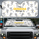 Gift For Grandpa,Gift For Grandma,Gift For Grandparents,Gift For Mother,Gift For Father,Christmas,Happy,Stick Figure - This Grandpa Grandma Belongs To Kids Pet - Personalized Auto Sunshade
