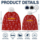 Gift For Grandparents,Gift For Grandpa,Gift For Grandma,Gift For Mother,Gift For Father,Happy,Christmas,Stick Figure - This Grandpa Grandma Belongs To Kids Pet - Personalized Bobble Beanie Hat