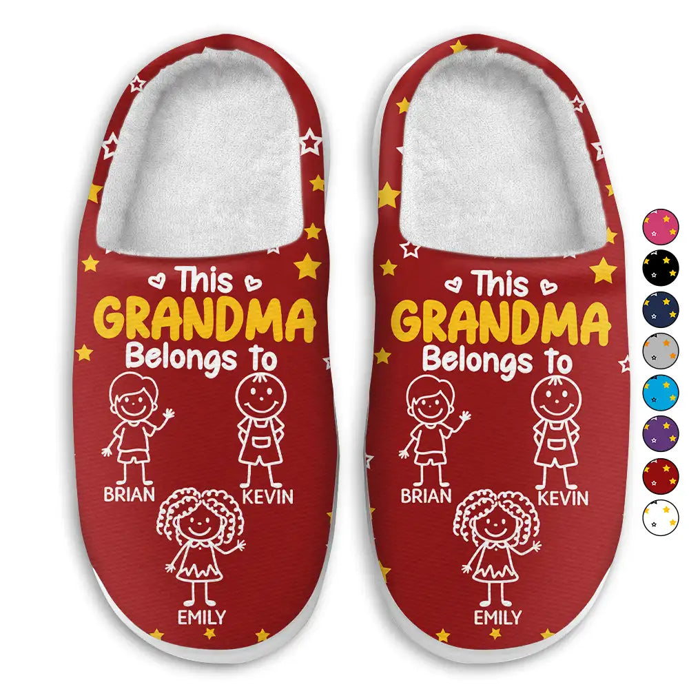 Gift For Grandpa, Gift For Grandma, Gift For Grandparents, Gift For Mother, Gift For Father, Christmas, Happy - This Grandpa Grandma Belongs To Kids Pet - Personalized Fluffy Slippers