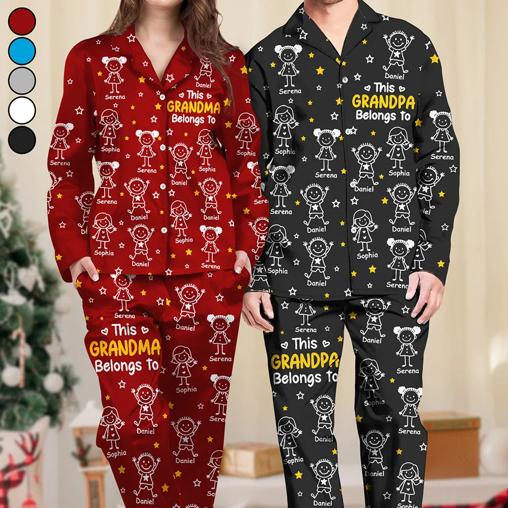 This Grandpa Grandma Belongs To Kids Pet - Personalized Long Pajamas Set