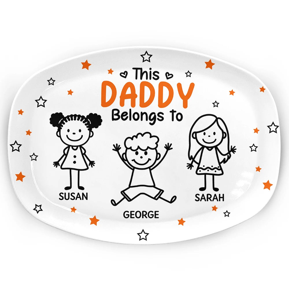 Gift For Grandpa,Gift For Grandma,Gift For Grandparents,Gift For Mother,Gift For Father,Christmas,Happy - This Grandpa Grandma Belongs To Kids Pet - Personalized Plate