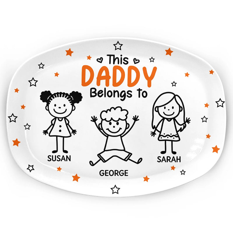 Gift For Grandpa,Gift For Grandma,Gift For Grandparents,Gift For Mother,Gift For Father,Christmas,Happy - This Grandpa Grandma Belongs To Kids Pet - Personalized Plate