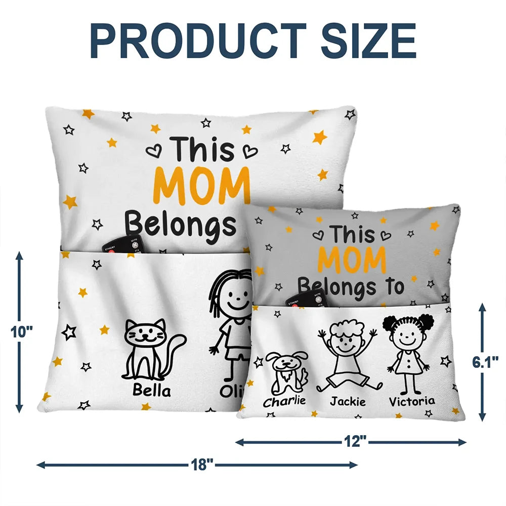 Gift For Grandparents,Gift For Grandpa,Gift For Grandma,Gift For Mother,Gift For Father,Happy,Christmas - This Grandpa Grandma Belongs To Kids Pet - Personalized Pocket Pillow