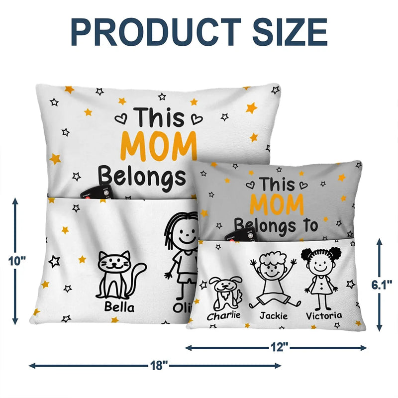 Gift For Grandparents,Gift For Grandpa,Gift For Grandma,Gift For Mother,Gift For Father,Happy,Christmas - This Grandpa Grandma Belongs To Kids Pet - Personalized Pocket Pillow