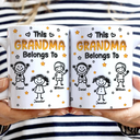 Gift For Grandpa,Gift For Grandma,Gift For Grandparents,Gift For Mother,Gift For Father,Happy,Stick Figure - This Grandpa Grandma Belongs To Kids Pet 3D Effect - Personalized White Edge-to-Edge Mug