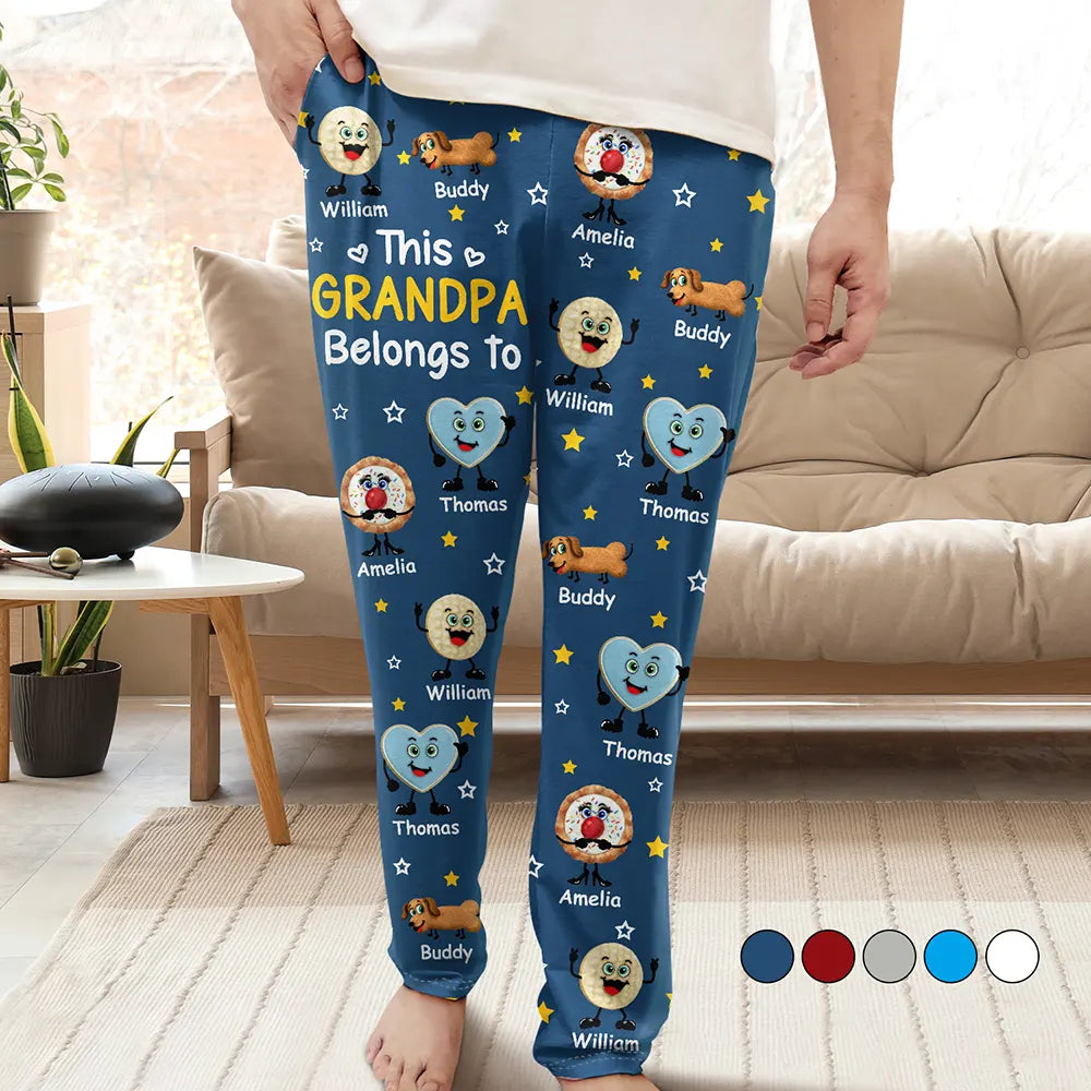 This Grandpa Grandma Belongs To Kids Pet Biscuits - Personalized Pajama Pants
