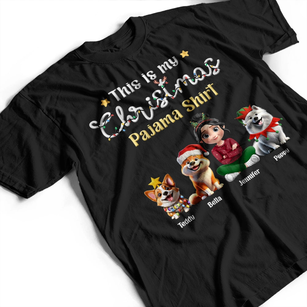 Pet Lovers,Pet Mom,Pet Dad,Dog Lovers,Dog Mom,Dog Dad,Happy,Christmas - This Is My Christmas Pajama Shirt - Personalized T Shirt