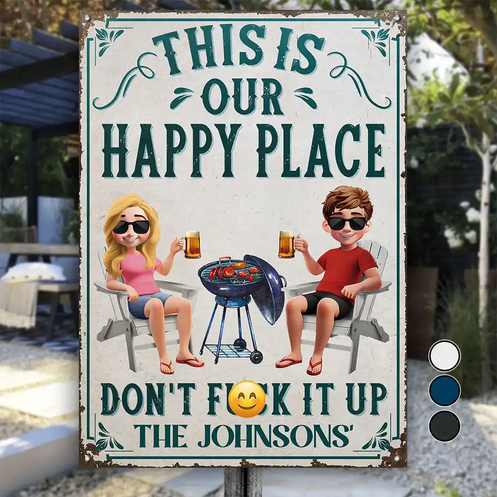 This Is My Happy Place - Personalized Classic Metal Signs