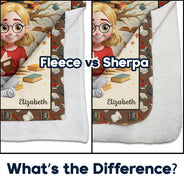 Reading,Gift For Yourself,Happy - This Is My Reading Blanket 3D Effect - Personalized Fleece Blanket, Sherpa Blanket